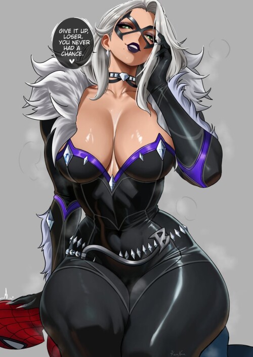  spider man black cat peter parker and felicia hardy marvel and 2 more drawn by kalennoir sample ea9