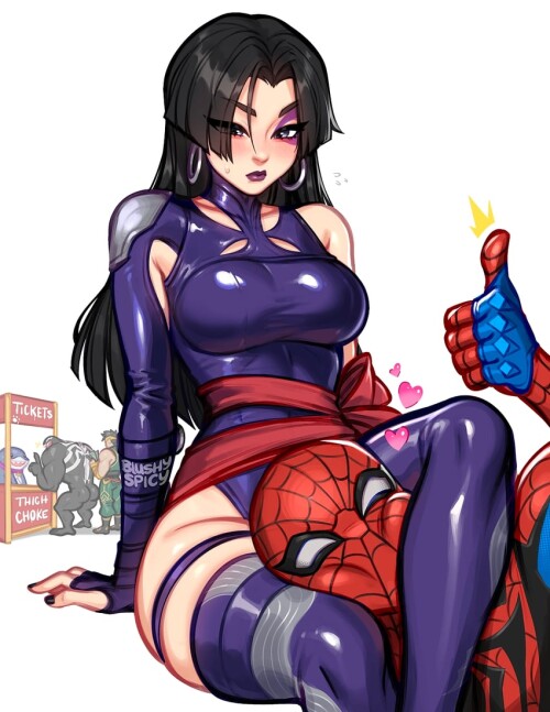  spider man psylocke venom jeff the land shark and iron fist marvel and 3 more drawn by blushyspicy 