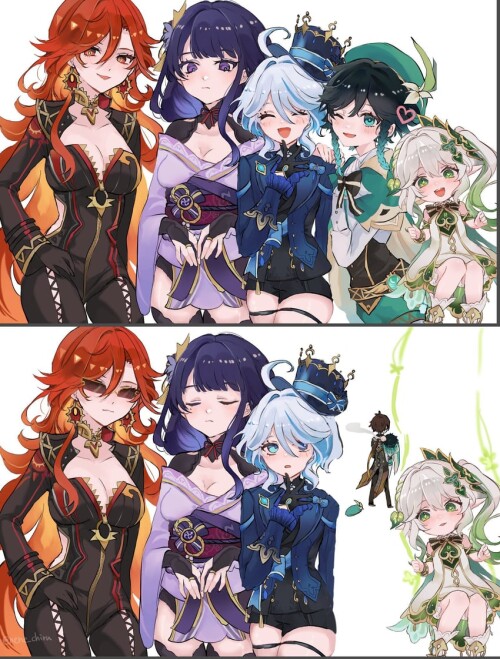  raiden shogun zhongli furina nahida venti and 1 more genshin impact drawn by nene chiru sample c4de