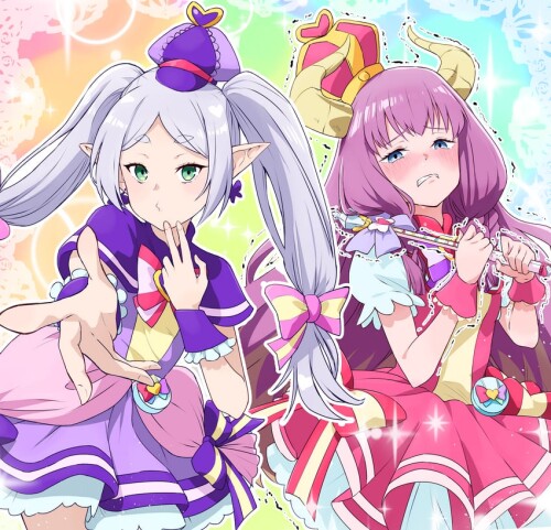  frieren aura cure wonderful cure friendy and tanezaki atsumi precure and 2 more drawn by keijirou m