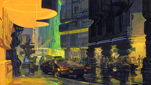 Runner Streets by Syd Mead (Blade Runner) 1981 (16-9 No Person)
