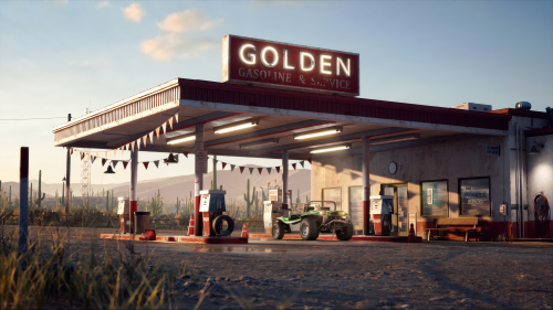 Gorillaz Geep at the Gas Station (Upscaled)