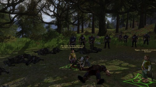 Boromir being defended by the Hobbits - 1