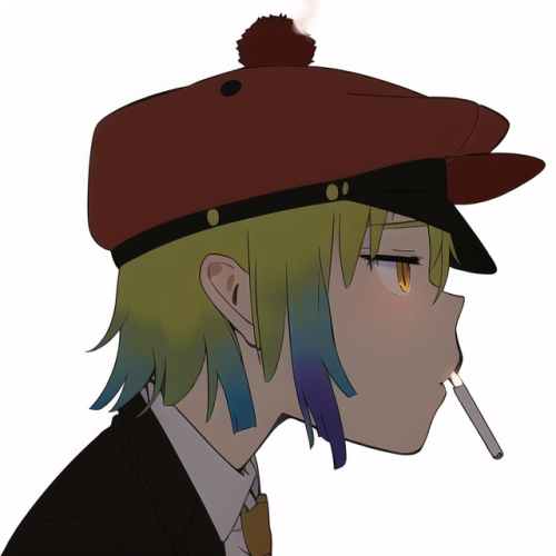 tohru (maidragon), side profile, gangster, kobayashi san chi no maidragon, hat, s 2802587370
