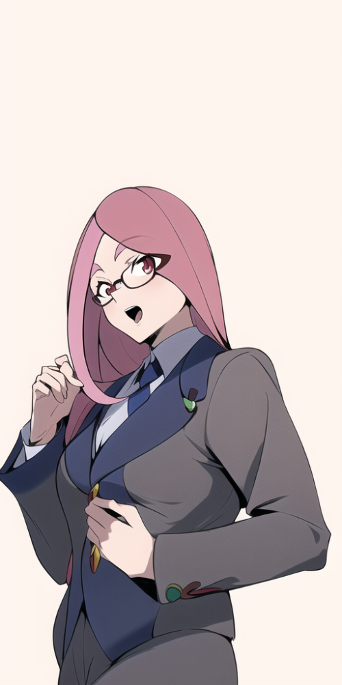 masterpiece, sucy manbavaran, little witch academia, pink hair, long hair, suit, s 2418422462