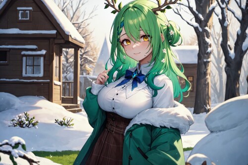 39123 3022066042 (SLE, mksks style, detailed background 1.1), (solo 1.3), ceres fauna, green hair, a
