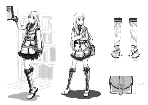 Kaede character sketches