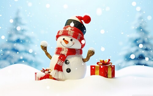 2880x1800 ,wallpaper ,happy ,holidays ,snowman ,winter ,christmas ,snow ,snowflakes ,gifts ,snowing