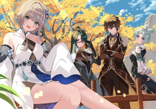  zhongli cloud retainer guizhong and madame ping genshin impact drawn by rererere mon sample dc6215a