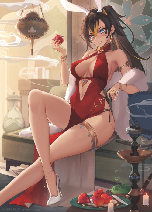  slime and dehya genshin impact drawn by eliskalti sample c0e8e0c63310d44f6182c00889d657cb