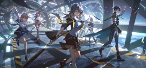  march 7th trailblazer stelle kafka dan heng and 1 more honkai and 1 more drawn by yunmaojan sample 