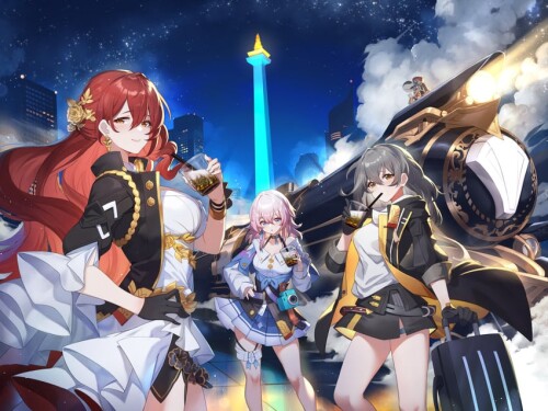  march 7th trailblazer stelle himeko and pom pom honkai and 1 more drawn by raijuu bakanara sample 0