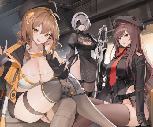  2b anis rapi and ishikawa yui goddess of victory nikke and 2 more drawn by choyeon sample e822f4101