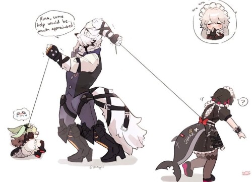  ellen joe von lycaon corin wickes and alexandrina sebastiane zenless zone zero drawn by yammyyml sa