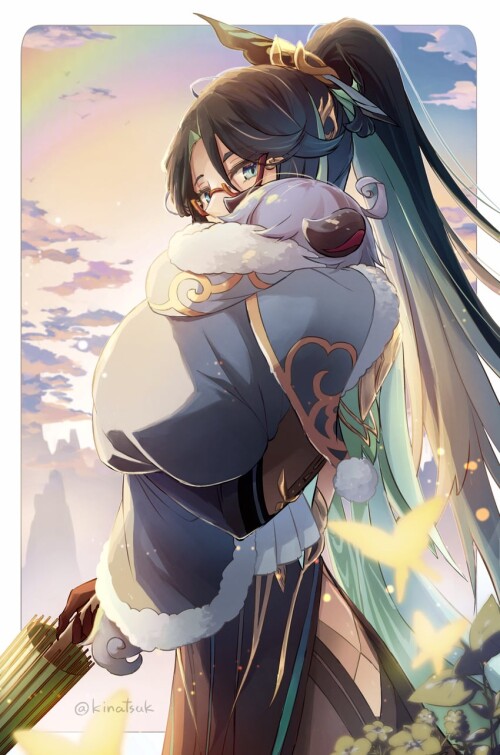  ganyu cloud retainer xianyun and ganyu genshin impact drawn by kinatsu k sample c40fefe23f2972840e2
