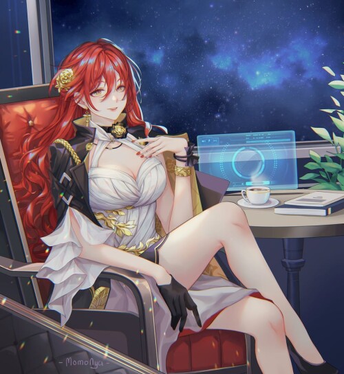  himeko honkai and 1 more drawn by momo art sample 31aedf26fb88f01a9b75f93e17eb1e71