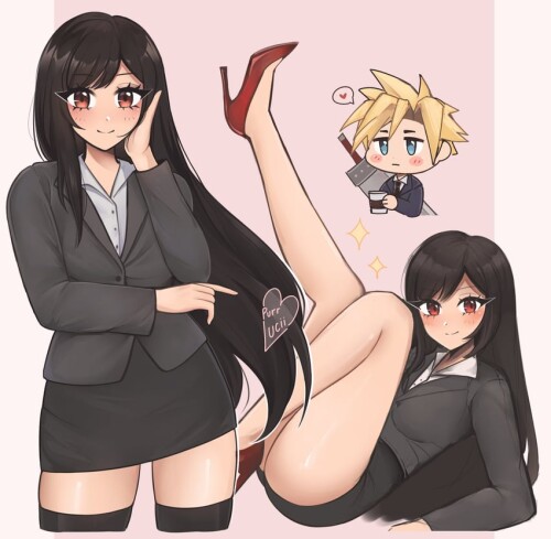  tifa lockhart and cloud strife final fantasy and 1 more drawn by luci purrlucii sample 9c83c0ca7269