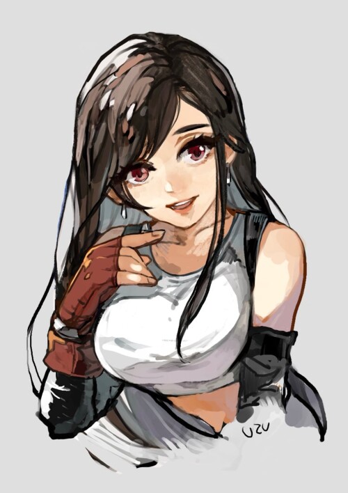  tifa lockhart final fantasy and 1 more drawn by uzutanco sample 87c47008ea28591b94b75b3283529c6d