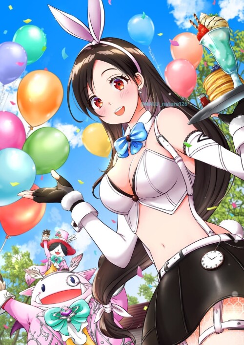  tifa lockhart moogle cait sith tifa lockhart and cait sith final fantasy and 2 more drawn by nalu s