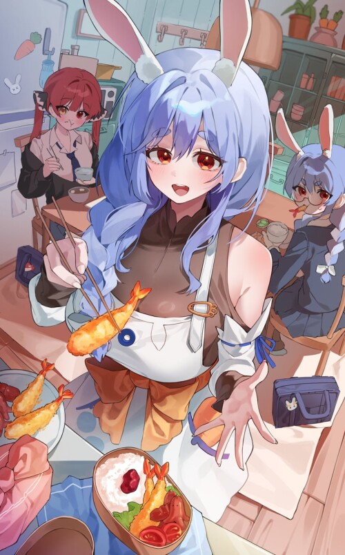  houshou marine usada pekora and pekomama hololive drawn by newda al sample 557bd3bee73e91c193515ea0