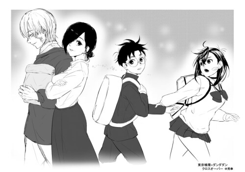  kaneki ken kirishima touka ayase momo and takakura ken tokyo ghoul and 1 more drawn by arakasa 2 sa