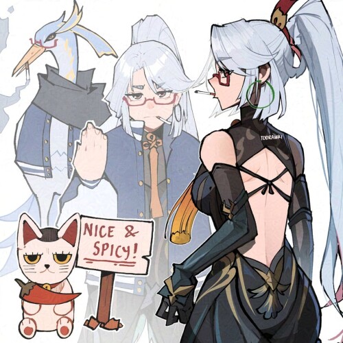  xianyun ayase seiko and turbo granny genshin impact and 1 more drawn by wokiiarts sample 9debbcd2f9