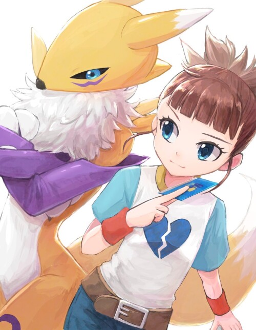  renamon and makino ruki digimon and 1 more drawn by shinbiko sample 40c3967d5c203919b89844897cfa494
