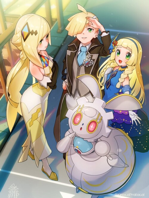  lillie lusamine gladion lillie magearna and 3 more pokemon and 1 more drawn by kinocopro sample 01b